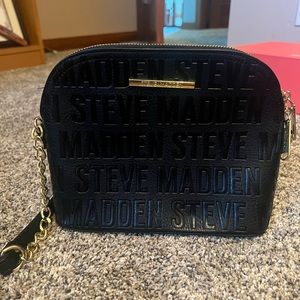 steve madden purse  women, crossbody, black gold purse